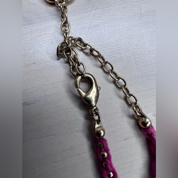 Betsey Johnson Vintage Poodle Heart Bow Crystal Charms Statement Necklace - Picture 9 of 10